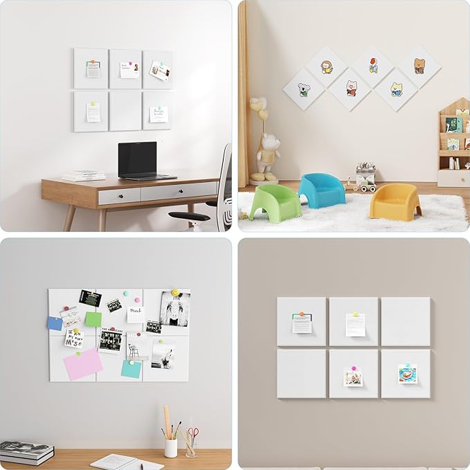 Large Cork Boards for Walls – 36" x 24" Self Adhesive Felt Wall Tiles, Ideal for Office Black Bulletin Board, Easy to Install Pin Board Photo Board