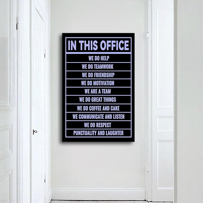 In This Office Inspirational Poster Wall Art Motivational Entrepreneur Quotes Printed on Canvas Home Decor Picture Painting Artwork for Living Room Workplace Stretched and Framed [24''Wx36''H]