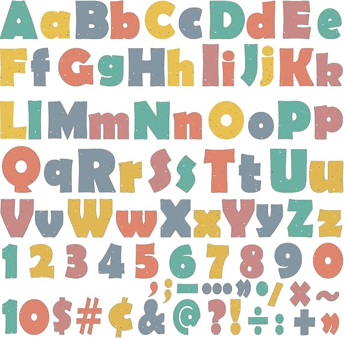 260pcs Bulletin Board Letters for Classroom 4” Letters Combo Pack Set We Belong Classroom Decorations Alphabet Numbers Symbols Letters for Bulletin Board Cutouts Card for Classroom Decor