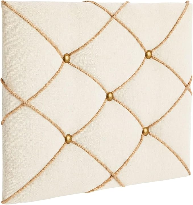 Farmlyn Creek Rectangular Fabric Bulletin Board - Picture Board for Photos - Farmhouse Style & Office Wall Decor - 16 x 12 in, Beige