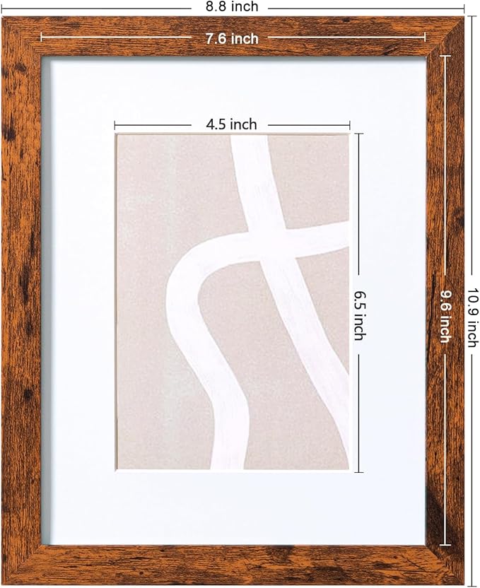 eletecpro 8x10 Picture Frames Set of 10, Picture Frame Collage Wall Decor Display 5x7 Photo with Mat or 8x10 without Mat, Home Decor Gallery Frame for Table Top or Wall Mounting, Brown