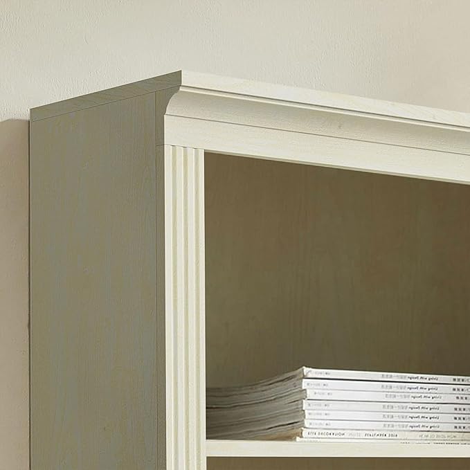 JAHRSTIM Halston Standard Bookcase, Adjustable Storage Open Display Shelving Unit for Home and Office Space, 31.49”L x 13.77”W x 72.8”H, Cream