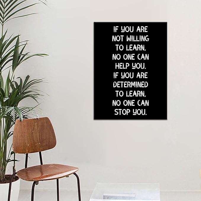 Motivational Learn Poster Print on Canvas Wall Decor for Living Room Inspirational Wall Art Print for Bedroom or Home Framed Positive Wall Art for Office Artwork Decor Ready to Hang [18''Wx24''H]