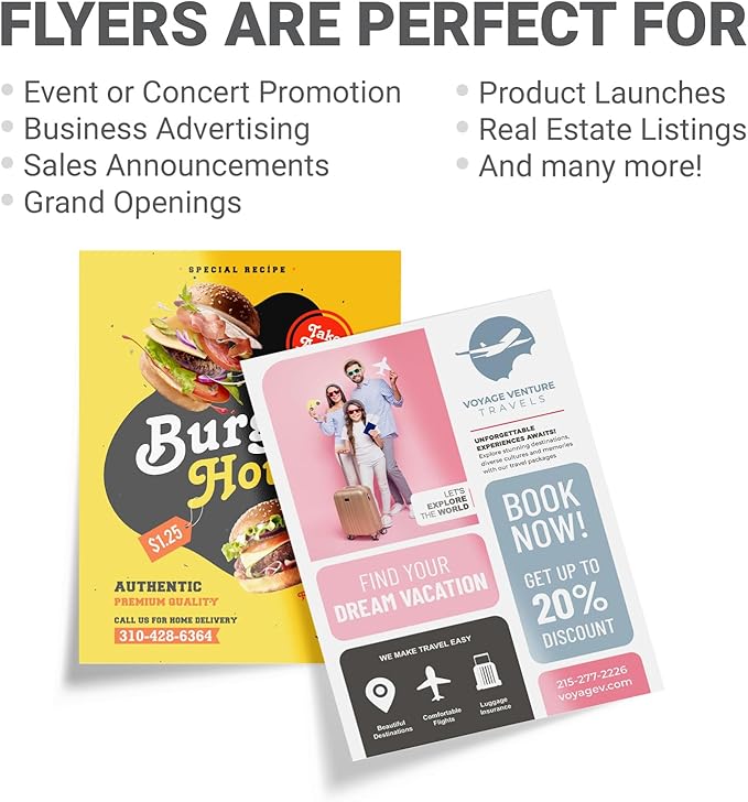 GotPrint Custom Bulk Flyers, Glossy, Vertical | Upload Design or Add Text | Personalized Photo | Double-Sided Printing Available,4 x 6 Vertical, 2500 Qty