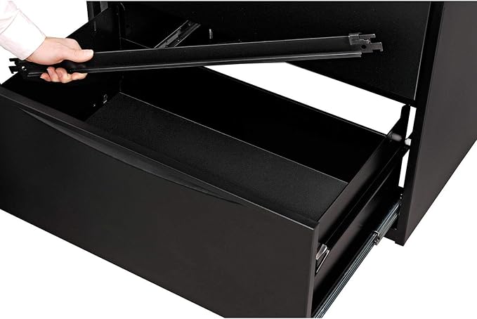 Global Industrial 36" W Premium Lateral File Cabinet, 4 Drawer, Black