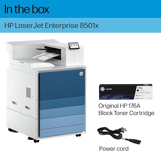 HP Laserjet Enterprise 8501x Monochrome Printer, Scanner, Copier, Duplex, Best for Office, AJ7J3A