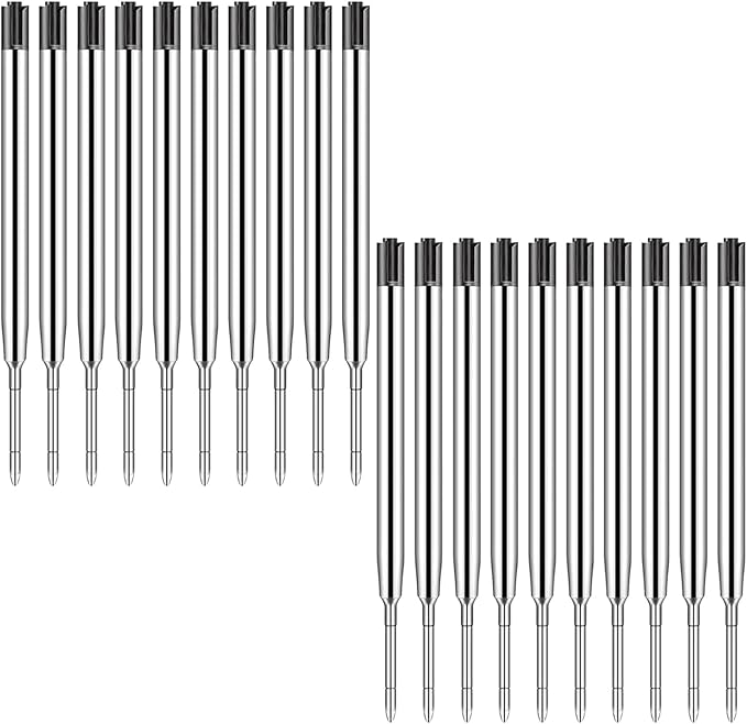 20 Pack Ink Pen Refills for Parker, Ballpoint Pen Refills, 3.9" Medium 1.0 mm Tip, Smooth Quick-Drying Ink for Click Pens,20 Black Replacement Refills for Long-Lasting Writing