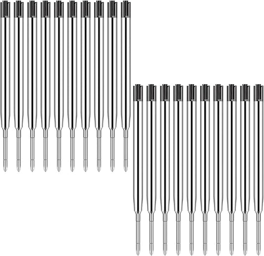 20 Pack Ink Pen Refills for Parker, Ballpoint Pen Refills, 3.9" Medium 1.0 mm Tip, Smooth Quick-Drying Ink for Click Pens,20 Black Replacement Refills for Long-Lasting Writing
