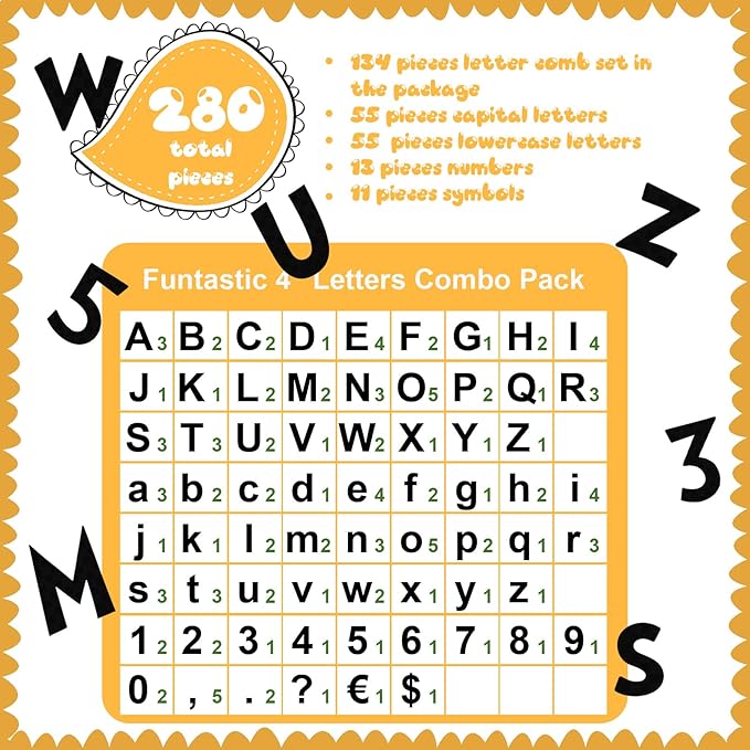 Tenare 134 Pieces 5 Inch Bulletin Board Letters Alphabet Numbers Combo Set Letter Cutouts for Bulletin Board Display Home Decor(Black Color)