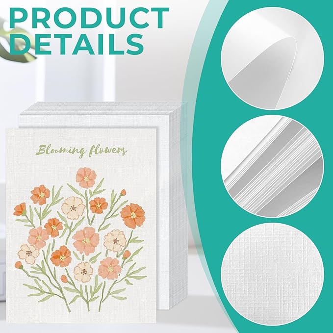30 Sheets Linen Textured Paper, 8 1/2 x 11" Blank White Printer Paper for Invitation Cards Making Office Printing Crafting Scrapbook DIY Projects, 92 lb Cover