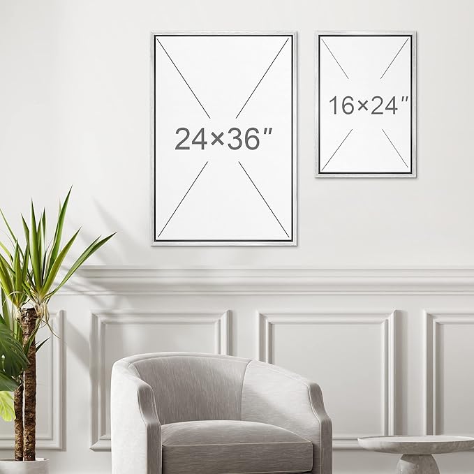 MUDECOR Framed Wall Art Print Set Vibrant Textured Abstract Multi-Colored Illustrations Modern Art Boho Decorative Colorful Chic for Living Room, Bedroom, Office - 16"x24"x3 White