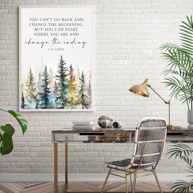 Motivational Office Wall Decor CS Lewis Quote Inspirational Wall Art Positive Affirmations Canvas Prints Encouraging Motivational Posters For Office Bedroom Living Room Home 16x24inch Framed