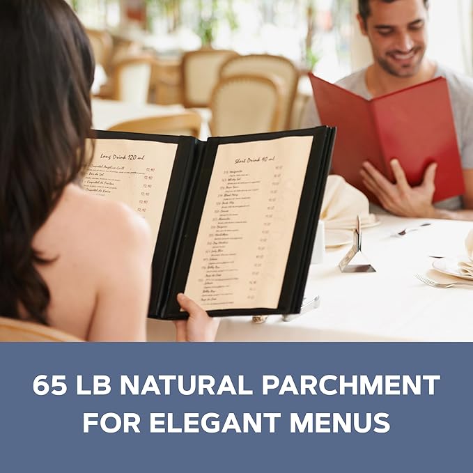 ThunderBolt Paper - 100 Natural Parchment 65lb Cover Cardstock Paper, 8.5x14 Inches, Legal/Menu Size, Printable Old Parchment Look