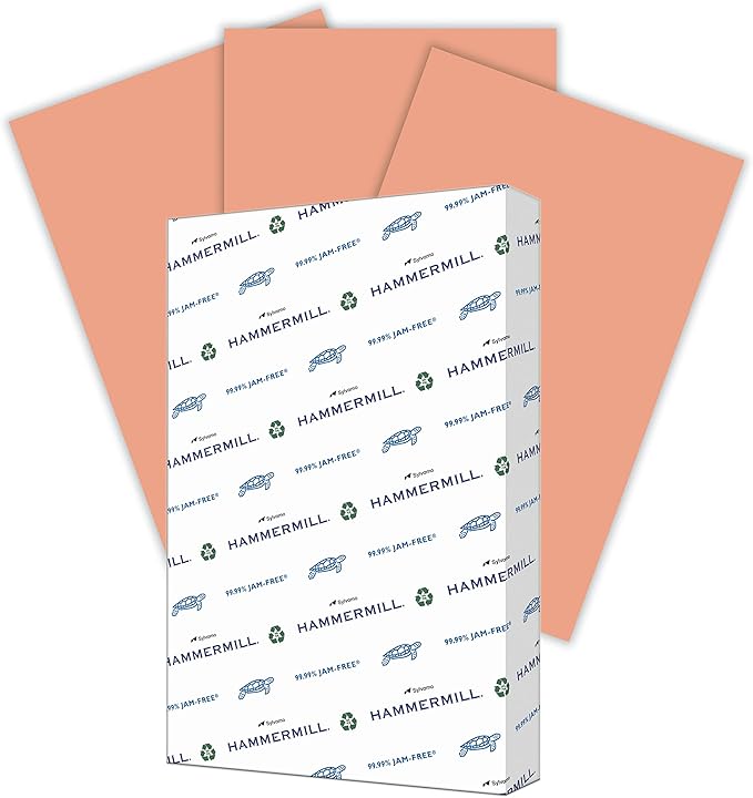 Hammermill Colored Paper, 20 lb Salmon Printer Paper, 11 x 17 - Made in the USA, Pastel Paper, 102103R - 1 Ream (500 Sheets)