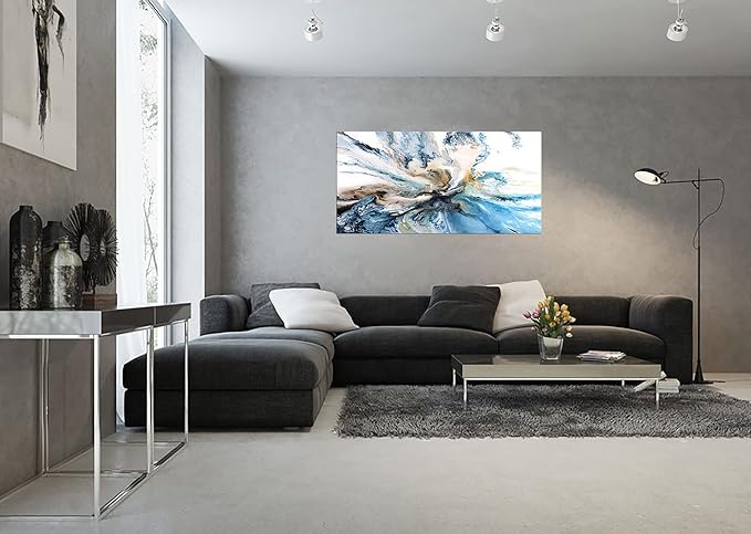 DZL Art A74962 Large Abstract Canvas Wall Art For Living Room Decoration Abstract Watercolor Picture Canvas Prints Painting for for Office Wall Decor Home Decorations
