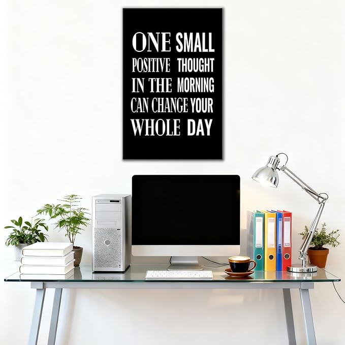 Motivational Canvas Wall Art Poster Print Office Decor Motivational Positive Thing Quotes Picture Painting Inspiring Artwork for Modern Home Bedroom Classroom Gym Ready to Hang [12''Wx 18''H]