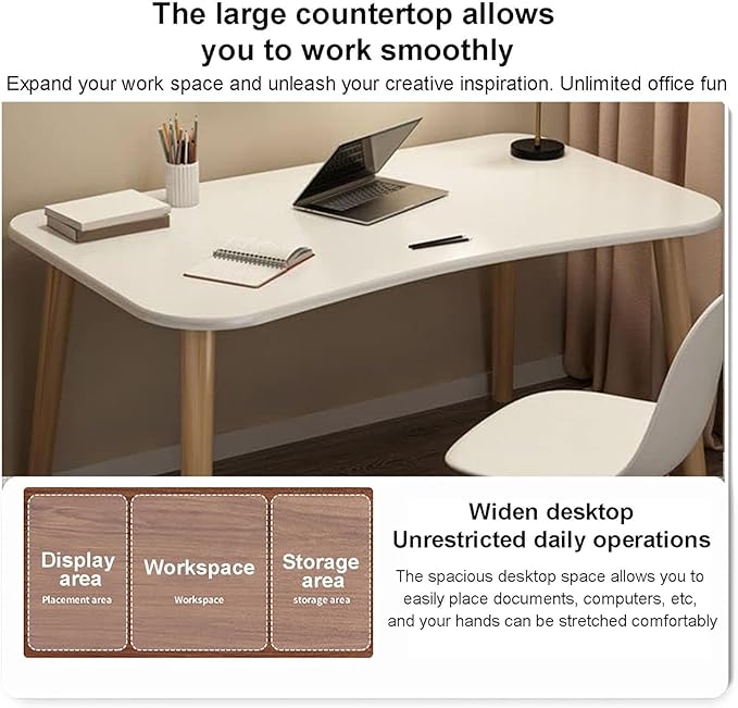 Computer Home Office Desk with Drawers, Multipurpose Wood Table Computer Workstation Study Writing Table Modern Simple Zero Assembly Without Chair(39.5" L x 19.5" W x 29" H, Natural)