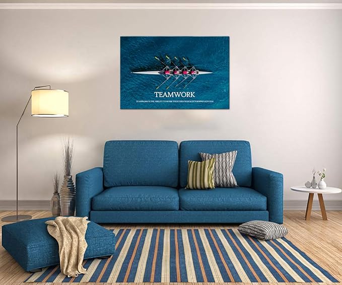 Inspirational Posters Motivational Canvas Wall Art Modern Inspiring Quotes Pictures Positive Success Teamwork Painting Print Artwork Home Decor for Office Bedroom Framed (24”Hx36”W)