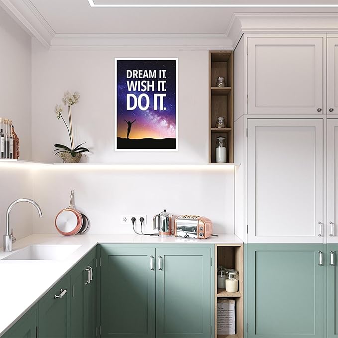 Funky Motivational Quotes Wall Art Trendy Motivational Dream It Wish It Do It Canvas Poster Work Motivation Hustle Inspiring Prints Painting For Office Living Room Wall Decor 8x12in Unframed