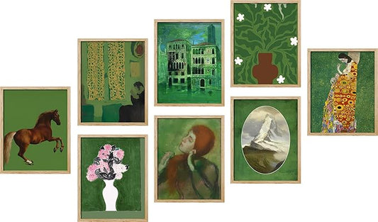 SIGNWIN Framed Poster Bathroom Decor 11"x14"x 8 Natural, Wall Art Room Decor Multicolor for Living Room, Bedroom, Office Gustav Klimt Kiss Flowers Horse Landscapes Vintage Illustrations Bohemian