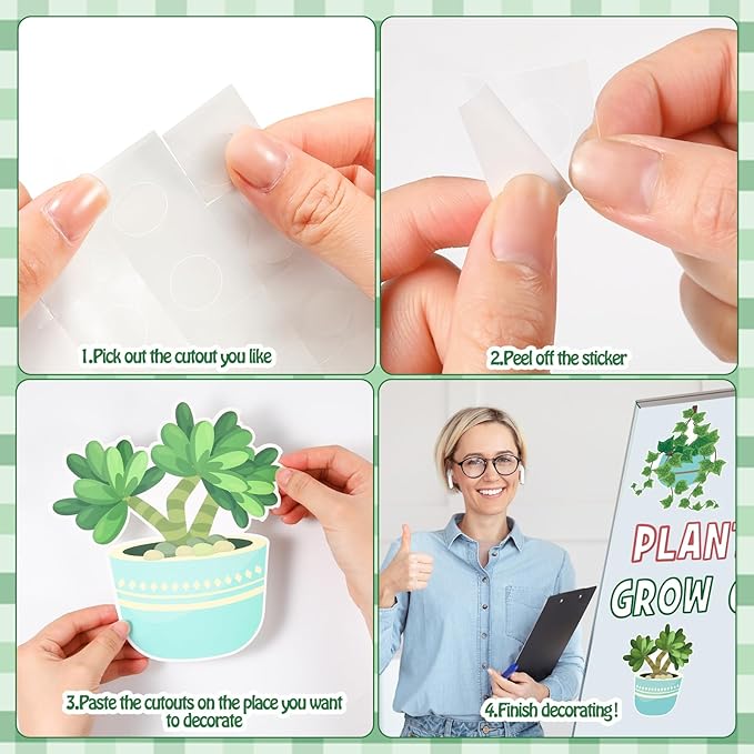 Qilery 50 Pcs Plant Bulletin Board Decoration Set Plant Kindness Grow Greatness Cutouts Positive Greenery Classroom Decor Growth Mindset Bulletin Board Kit for Elementary Middle School Teacher