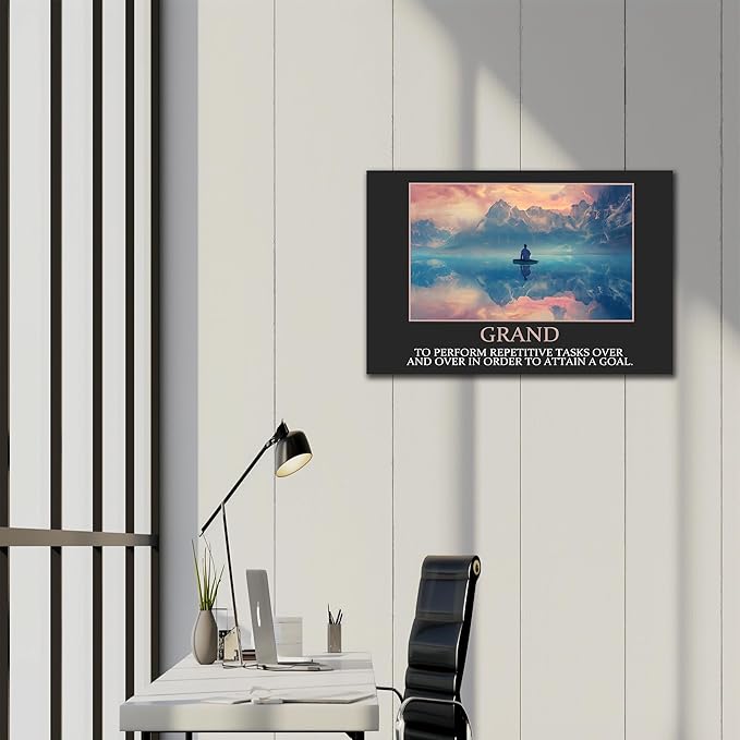 UZMKM - Office Wall Art, Motivational & Inspirational Quotes Canvas Wall Art for Home Office Wall Decor, Positive Quote Wall Decor, Company Words Poster Frame for Company Wall Decor 24x36 Inch