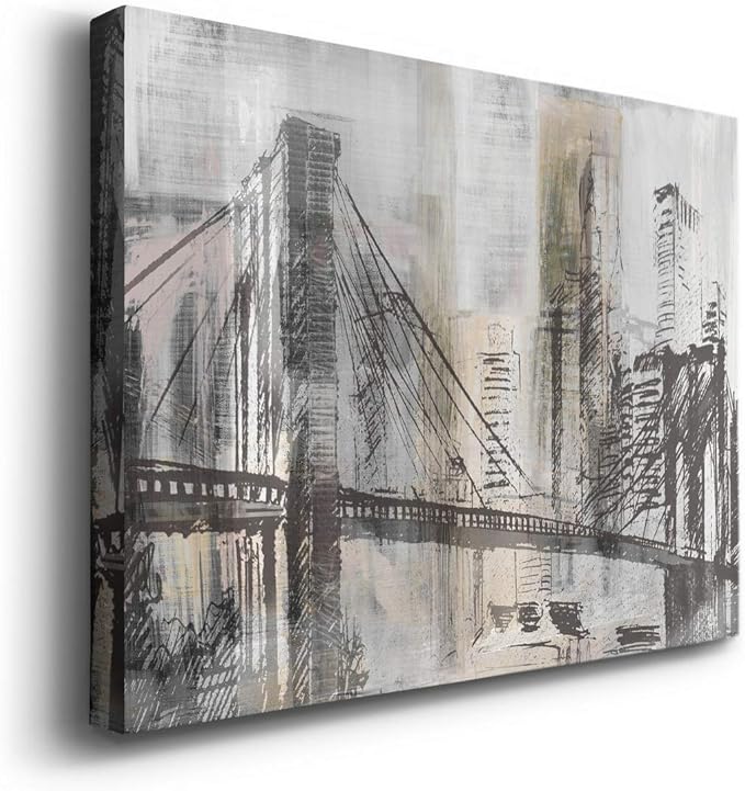 Landscape Wall Art Premium Gallery Wrapped Canvas Abstract Ocean Forest Modern Artwork Decoration for Living Room Kitchen Bathroom Office, Ready to Hang