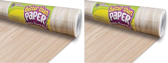 Light Maple Wood Better Than Paper Bulletin Board Roll, 4 feet x 12 feet (Pack of 2)