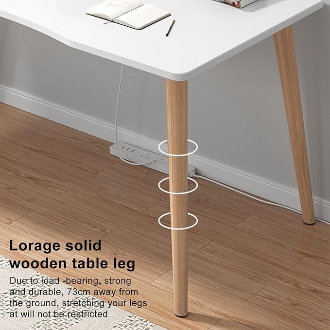 Computer Desk Computer Writing Desk Style Desk Ergonomic Arc Design for Home Office Study PC Work Writing Table (Large Size)