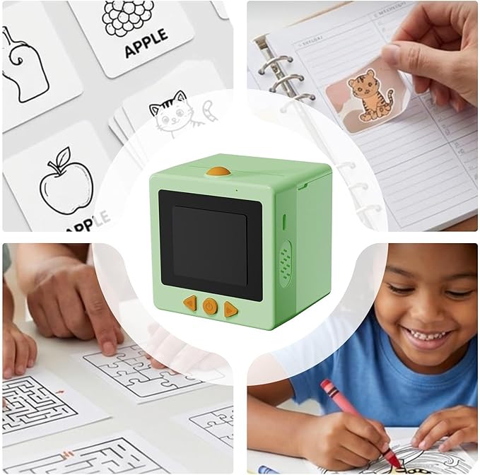 AI Voice Sticker Printer | Smart Mini Thermal Printer Box | AI Voice Control Label Sticker Maker Machine with Display | DIY Mini Photo Label Printers Smart Toy for Kids, Office & School