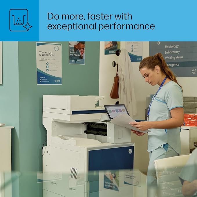 HP Laserjet Enterprise Flow 8601z Multifunction Monochrome Printer, Scanner, Copier, Duplex, Best for Office (9S185A)
