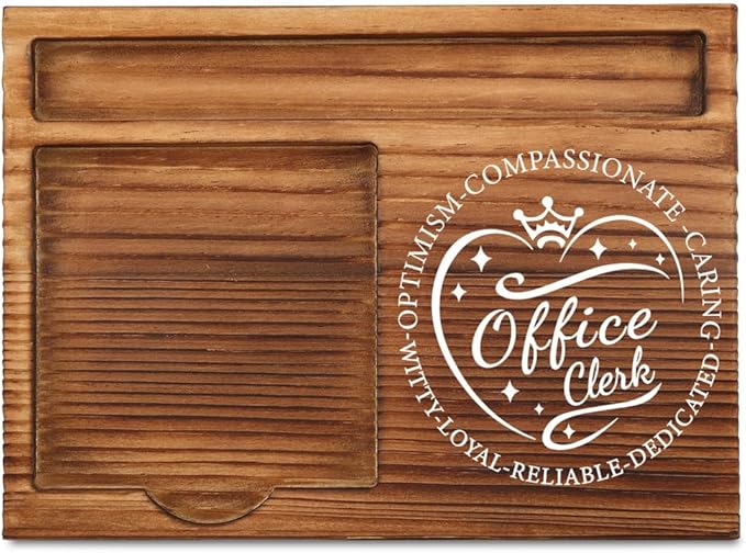 THRXOBN Desk Organizer for Office Clerks & Administrative Professionals - Natural Wood with Slots for Notes, Pens, and Small Office Supplies – Practical & Stylish Workspace Solution,WSH33