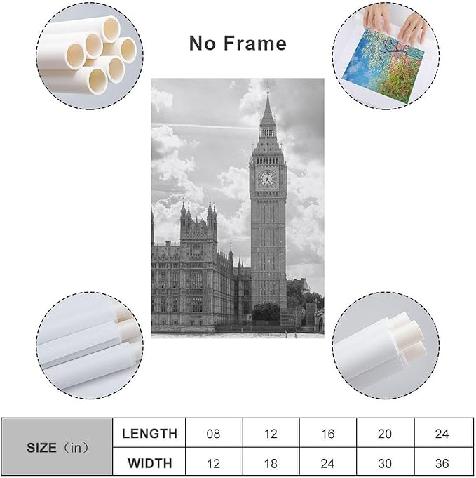 Room Decoration Poster Canvas Painting Architectural Art Office Home Wall Decoration Unframe-style-1 20x30inch(50x75cm)