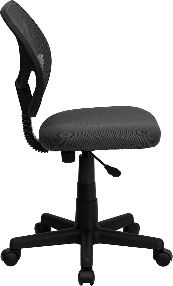 Flash Furniture Neri Low Back Gray Mesh Swivel Task Office Chair with Curved Square Back