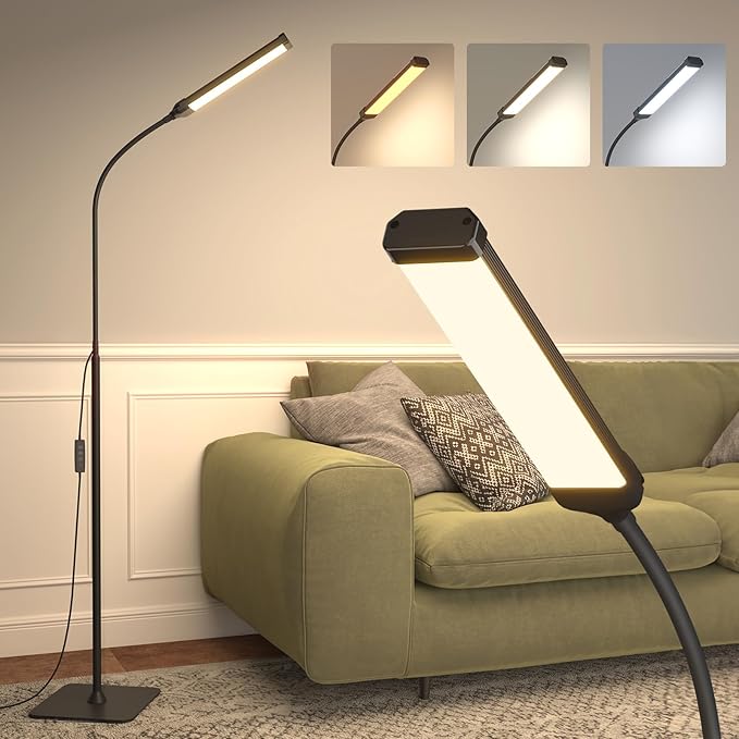 LED Floor Lamp, Reading Lamps Adjustable Stepless Colors & Brightness Standing Lamp, Nail Tech Lamp, Lash Light for Eyelash