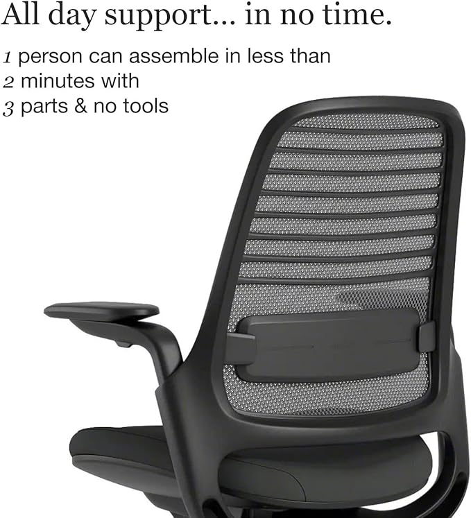 Steelcase Series 1 Office Chair - Ergonomic Work Chair with Wheels for Carpet - Helps Support Productivity - Weight-Activated Controls, Back & Arm Support - Easy Assembly - Graphite