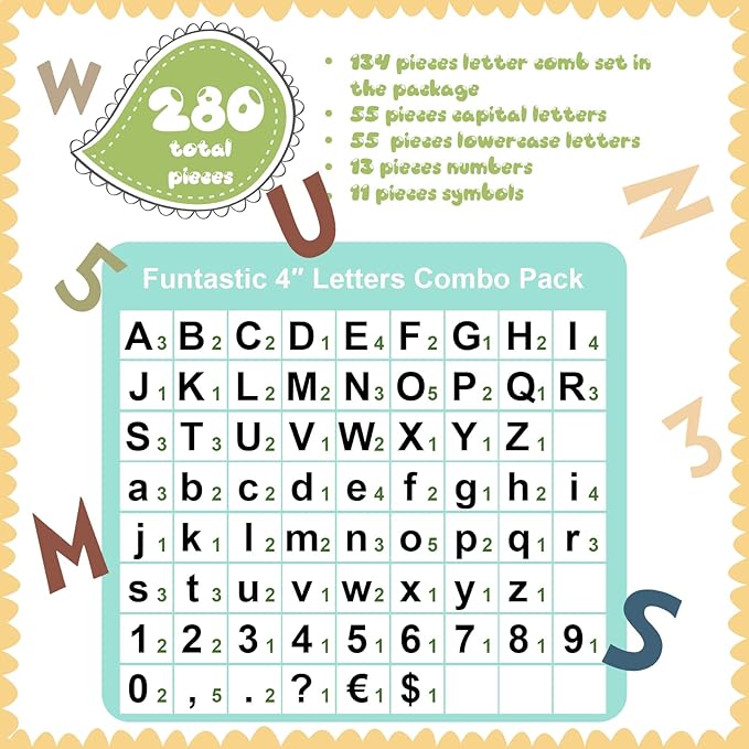 Tenare 134 Pieces 5 Inch Bulletin Board Letters Alphabet Numbers Combo Set Letter Cutouts for Bulletin Board Display Home Decor(Morandi Color)