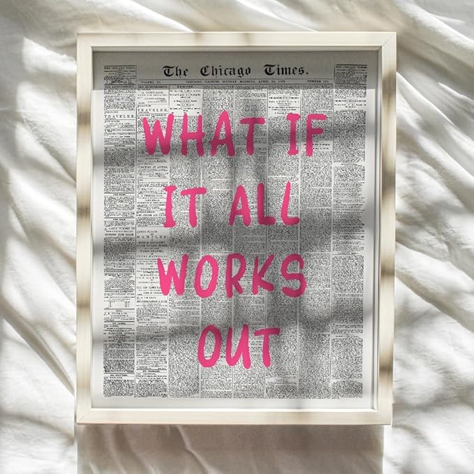 Positive Affirmations Wall Decor - CUTE TRENDY Aesthetic Wall Art - Inspirational quote Office Decor for Women - Newspaper Wall Art Unique Living room Bedroom Art Print - Motivational Quotes