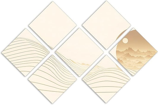 43 x 29 TOTAL - Landsape of lines Wall Art Canvas Geometric Print modern minimalis - 7 Panel Butterfly Split
