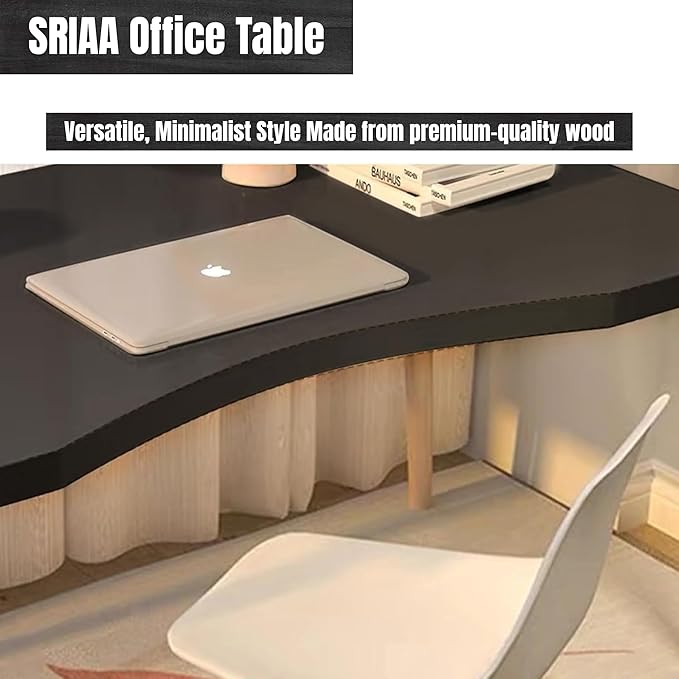 Modern Black Wooden Computer Table, 40" L x 20" W x 30" H inches – Durable and Stylish Desk for Home Office, Bedroom, or Study