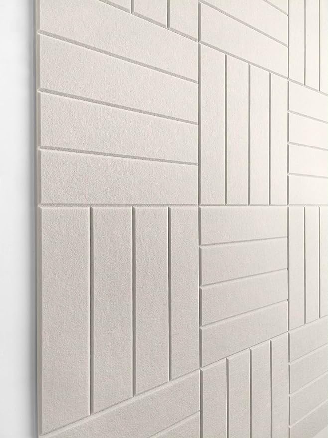 Felt Bulletin Board Tiles | Modern Cork Board Alternative | Large Cork Boards for Walls | Aesthetic Felt Wall Panels for Office & Home Decor | Pinboard & Photo Board (12-Pack) | Beige