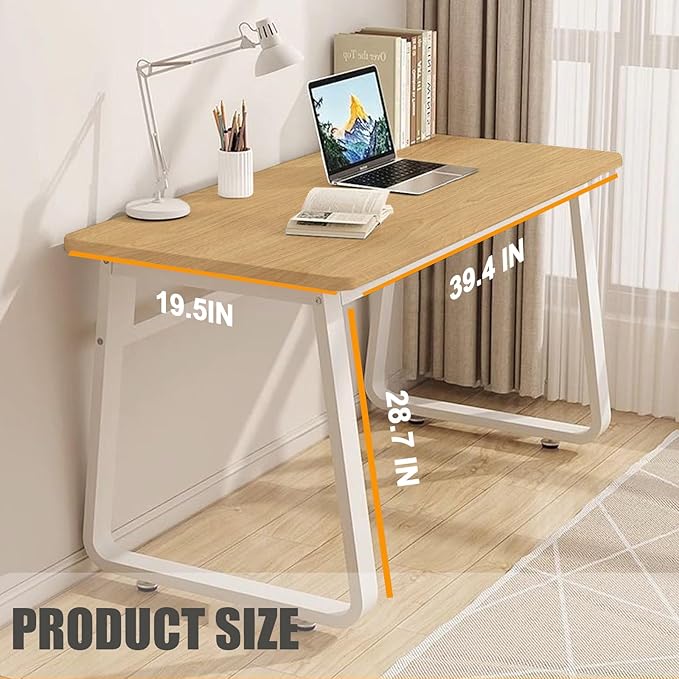 Computer Desk Modern Simple Style Desk for Home Office, 39.3 inch Natural Writing Table for Bedroom Living Room Natural