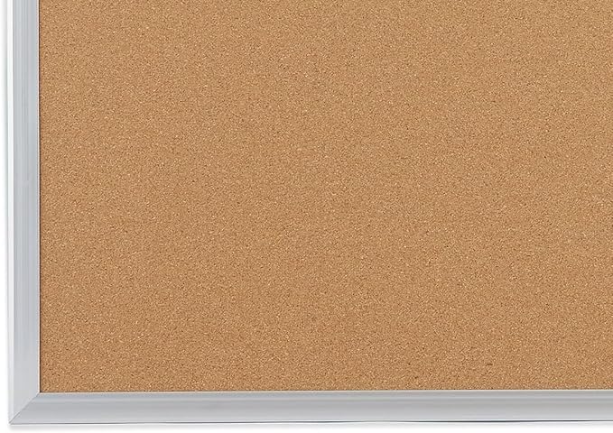 Staples Cork Bulletin Board with Aluminum Frame, 3 x 2 ft Vertical or Horizontal Mount Self Healing Bulletin Board for Home Office and Classroom