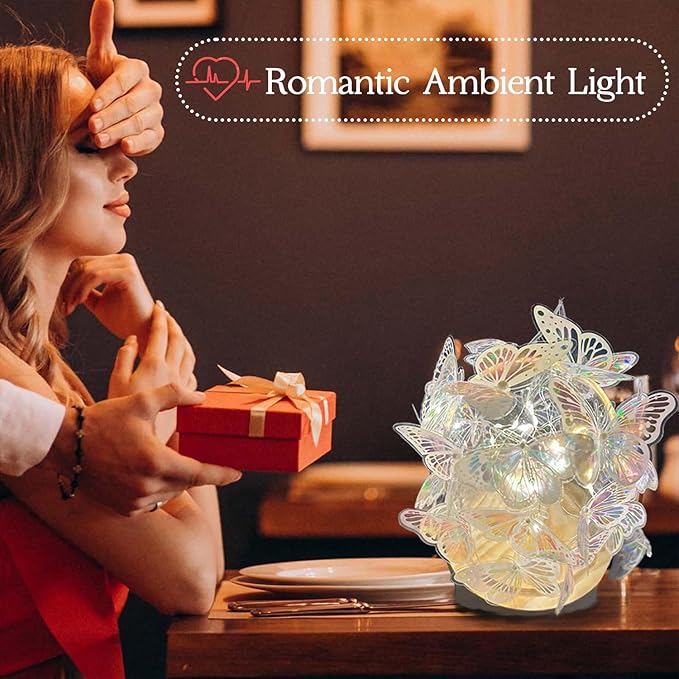 Butterfly ambiance Lamp, Bedside Decorative Small Table lamp, DIY Butterfly Lamp, Battery Powered Night Light, Gift for Daughter's Mother