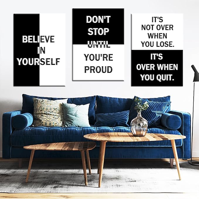 Inspirational Wall Art Home Decor Motivational Entrepreneur Quotes Poster Print on Canvas Black and White Sign Artwork Home Living Room Workplace Picture Wall Decoration Ready to Hang [60''Wx28''H]