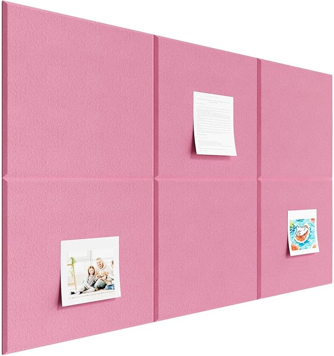 Large Cork Boards for Walls – 36" x 24" Self Adhesive Felt Wall Tiles, Ideal for Office Black Bulletin Board, Easy to Install Pin Board Photo Board