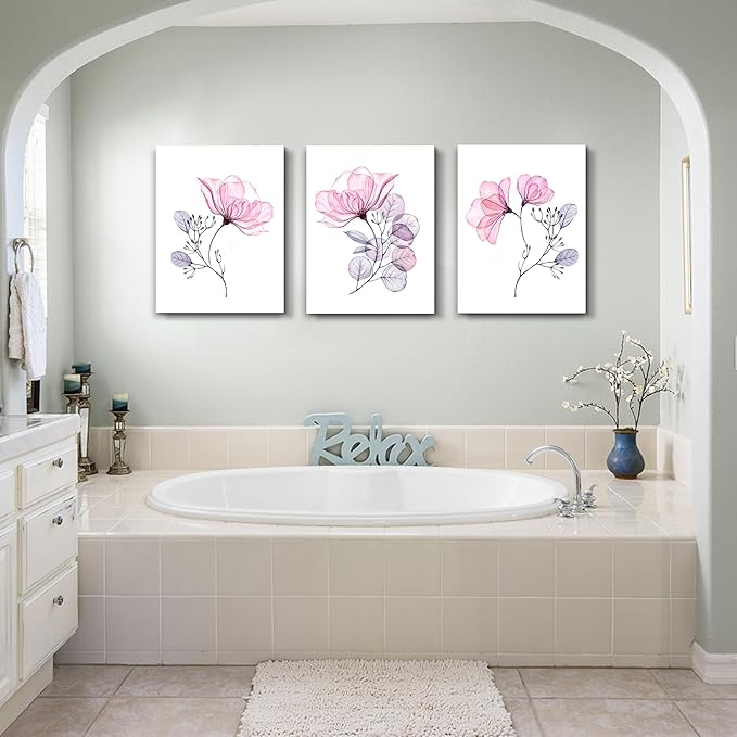 Lapremoly Large Canvas Wall Art for Living Room Wall Decor for Bedroom Vintage Flowers Picture Watercolor Painting Kitchen Home Decoration Abstract Canvas Print Artwork Modern Office Wall Posters