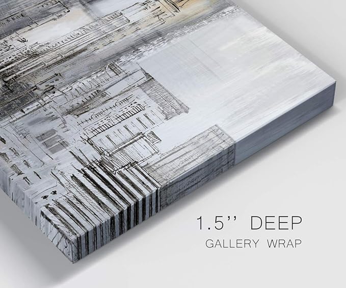 Landscape Wall Art Premium Gallery Wrapped Canvas Abstract Ocean Forest Modern Artwork Decoration for Living Room Kitchen Bathroom Office, Ready to Hang