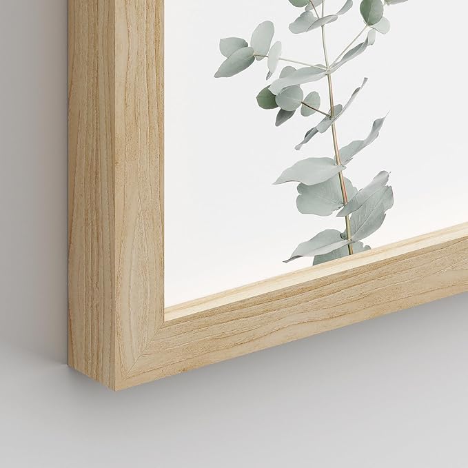 SIGNWIN Framed Poster Wall Art Set of Pastel Watercolor Forest Plant Collage Nature Garden Nature Wilderness for Living Room, Bedroom, Office - 12"x16"x 8 Natural