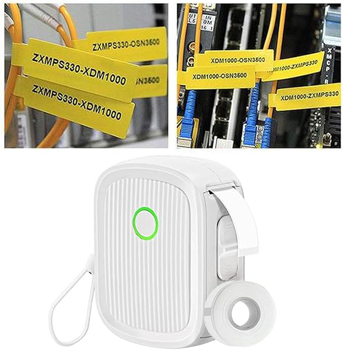 ViaGasaFamido Thermal Label Printer 203dpi 12mm for Shipping Labels with 1 Roll Label Paper Small Business Office Home Use White Label Maker for Packages Easy Shipping Solution